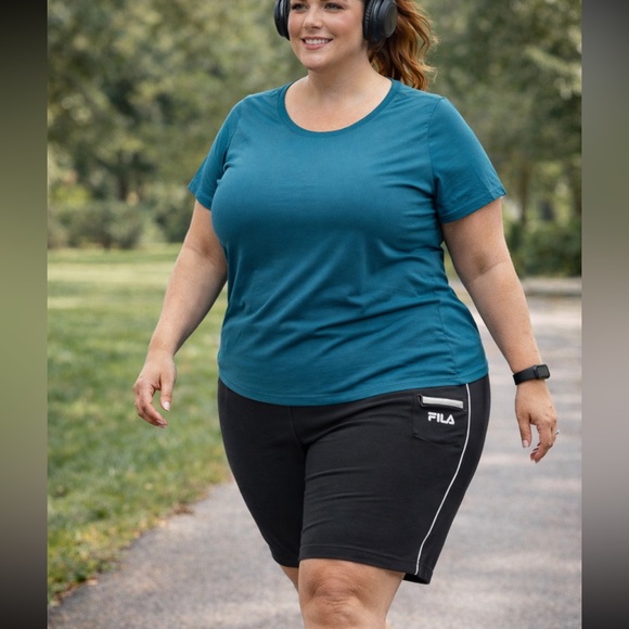 Fila Pants - Women’s Athletic Black Shorts with White Trim by FILA XXL